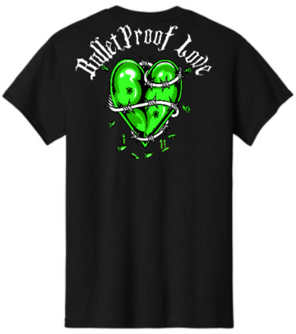 BLACK AND GREEN HEAVYWEIGHT TEE